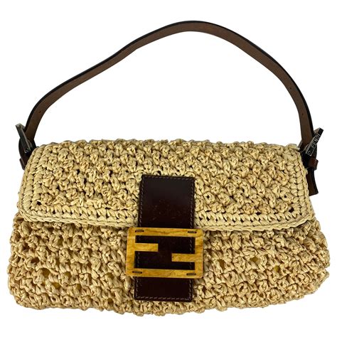 fendi straw baguette